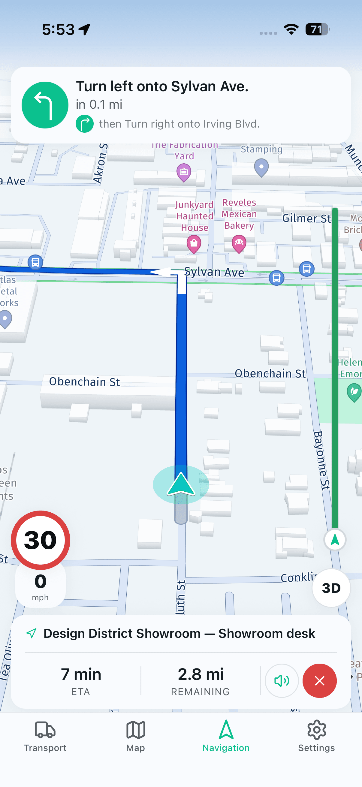 Turn-by-turn navigation to the next delivery stop